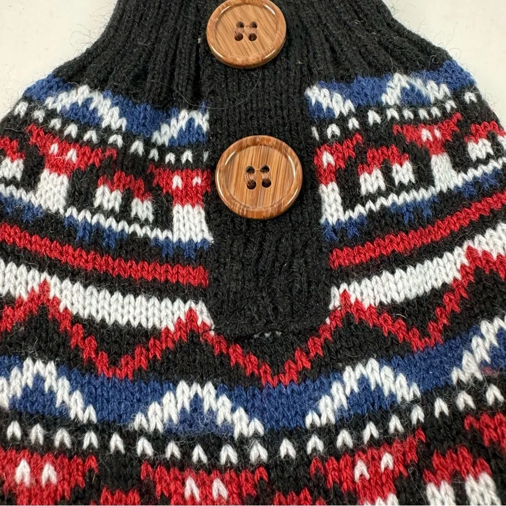 5.5x9” Small Dog Sweater Fair Isle With Buttons